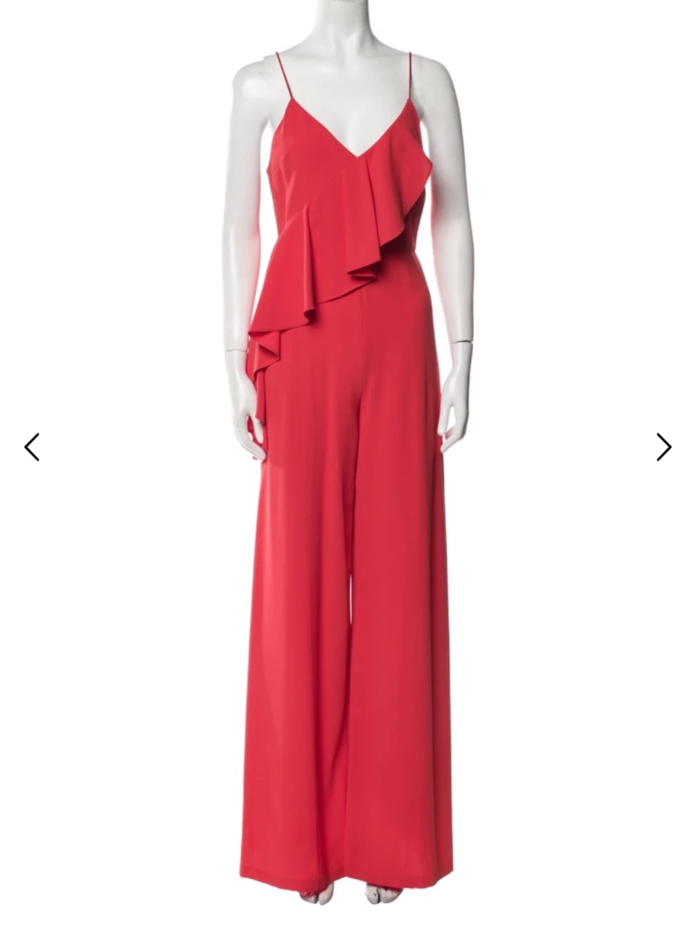 Alice + Olivia Red Ruffle Wide Leg Jumpsuit NWT Size 4